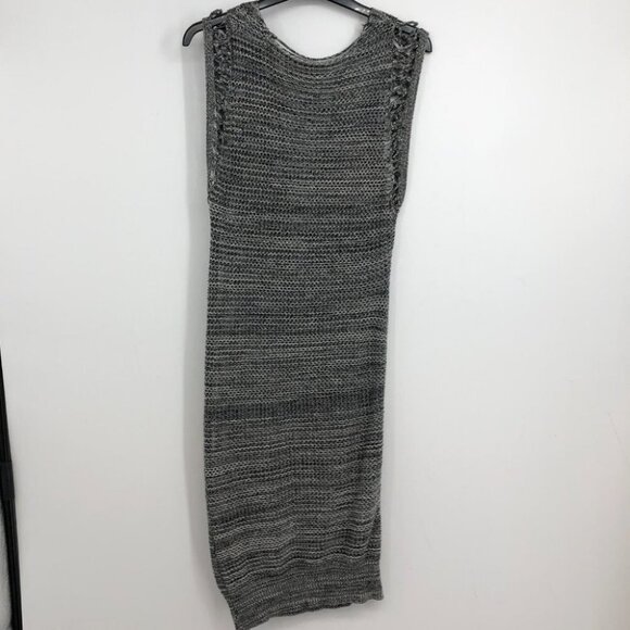 IRO Paris Grey Yarn plunging V neck sleeveless bodycon knit mini dress size  2 - Picture 13 of 14